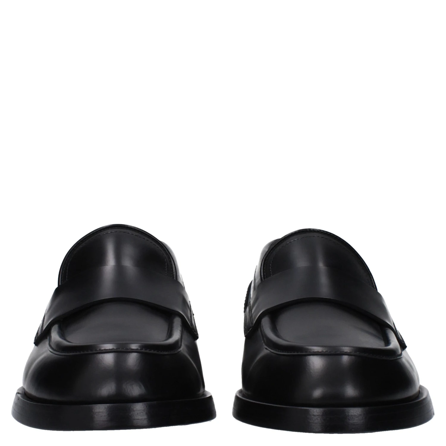 Black Leather Slip-On Loafers