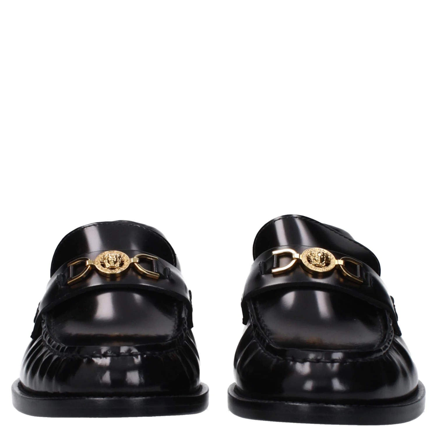 Black Leather Slip-On Loafers