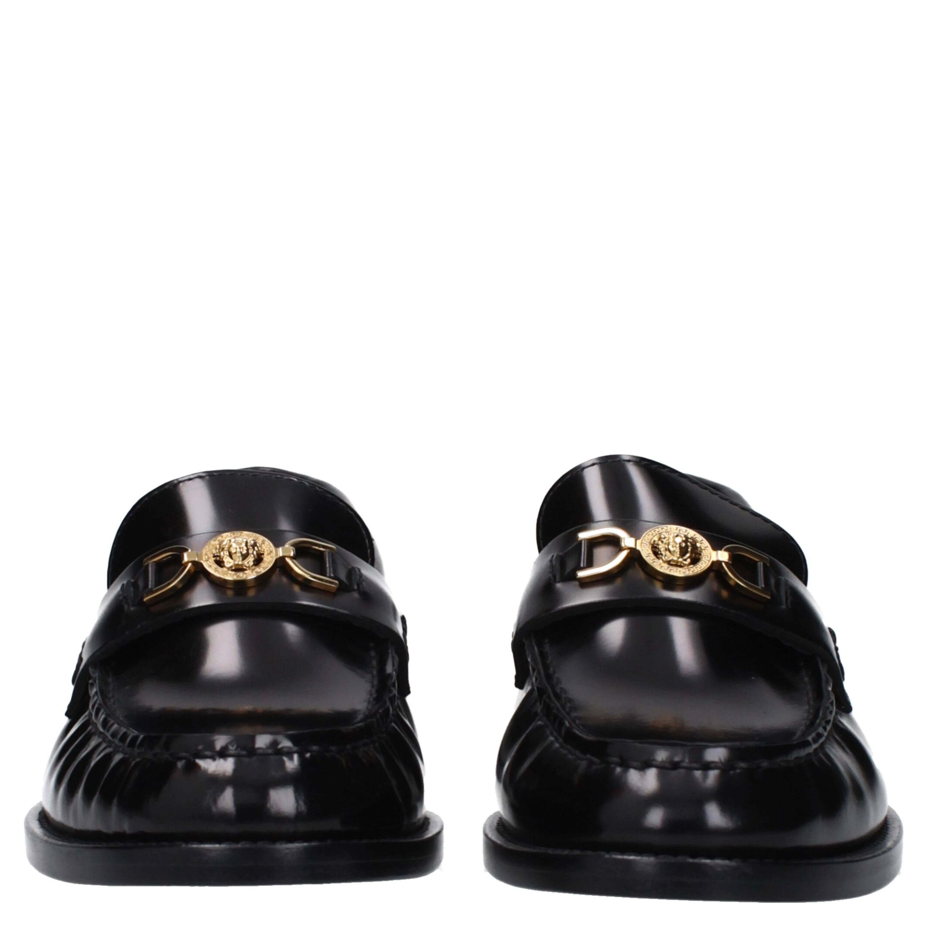 Black Leather Slip-On Loafers