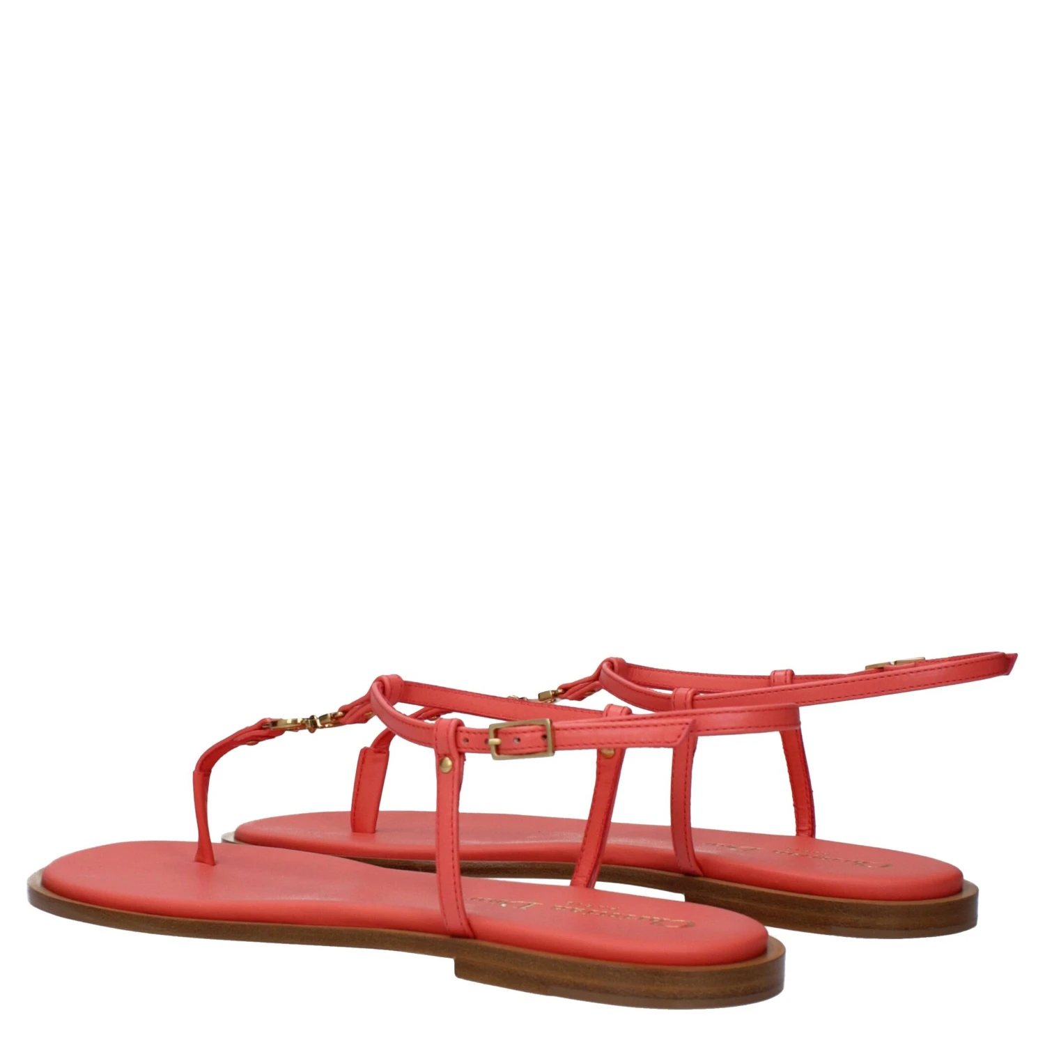 Pink Leather Flip-Flop Sandals