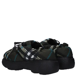 Green Fabric Slip-On Loafers