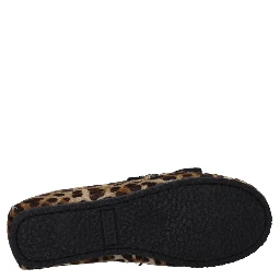 Brown Horsehair Slip-On Loafers