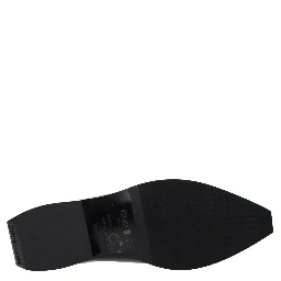 Black Leather Mules