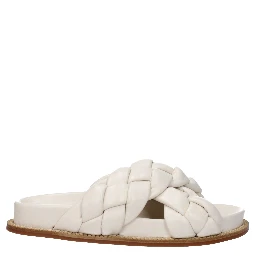Beige Leather Slippers