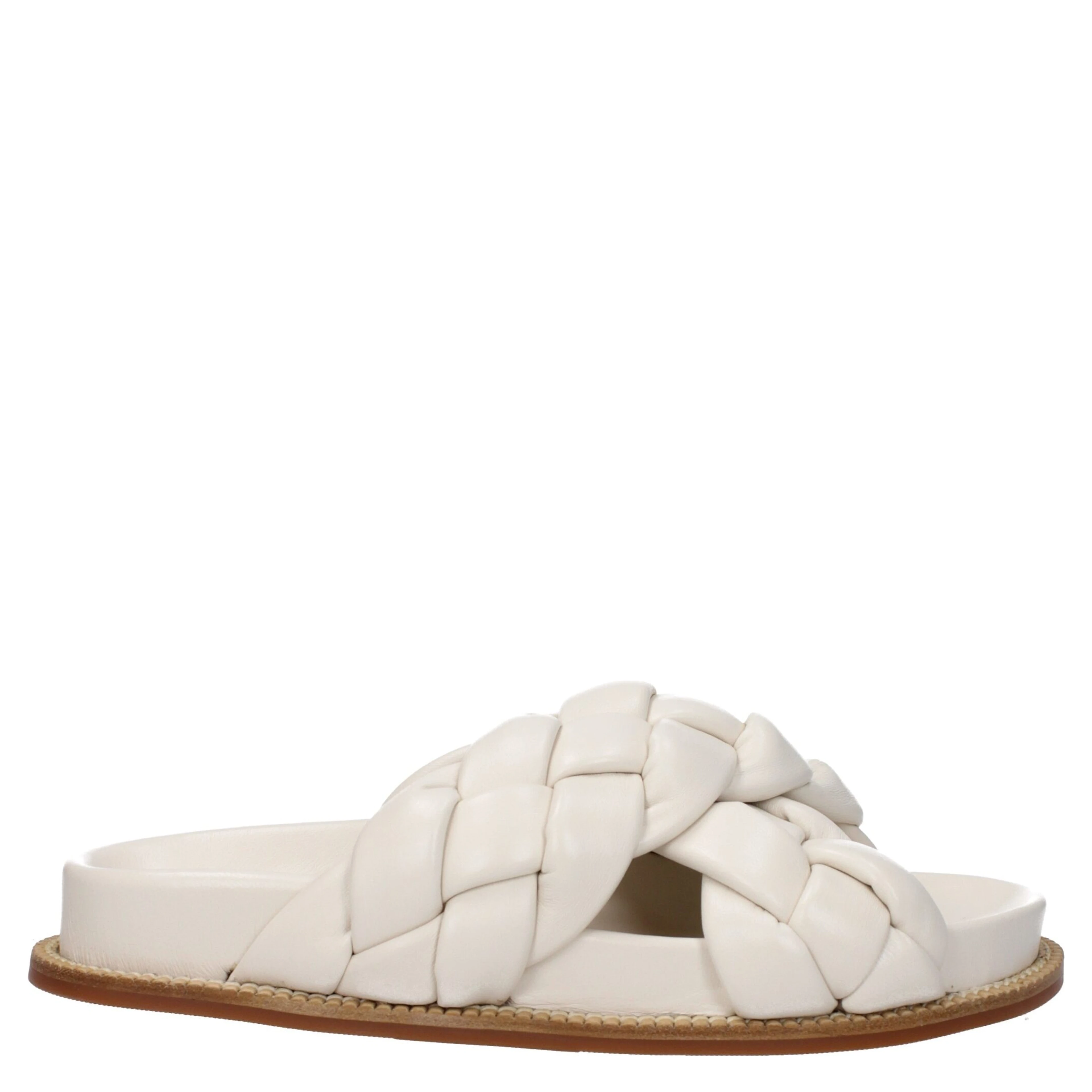 Beige Leather Slippers
