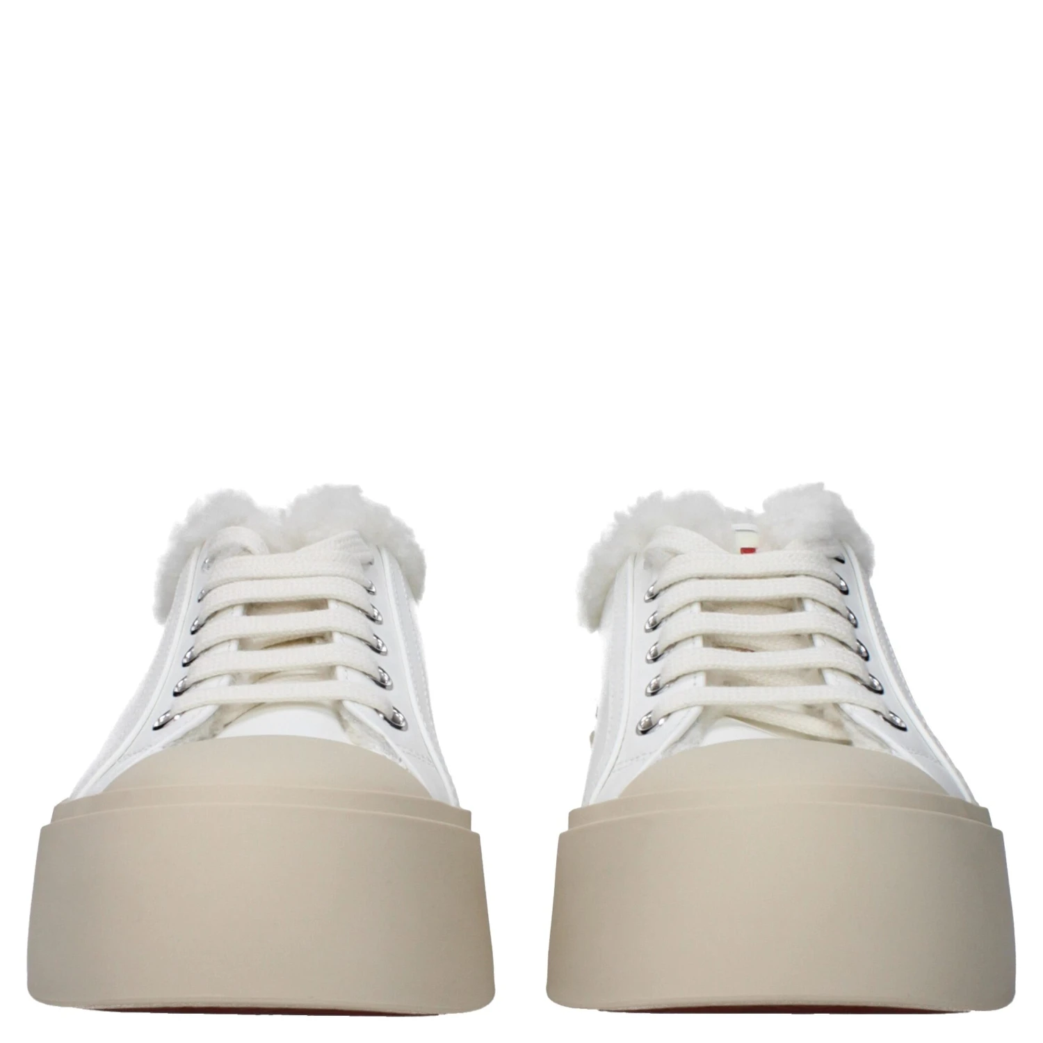White Leather Low Top Sneakers