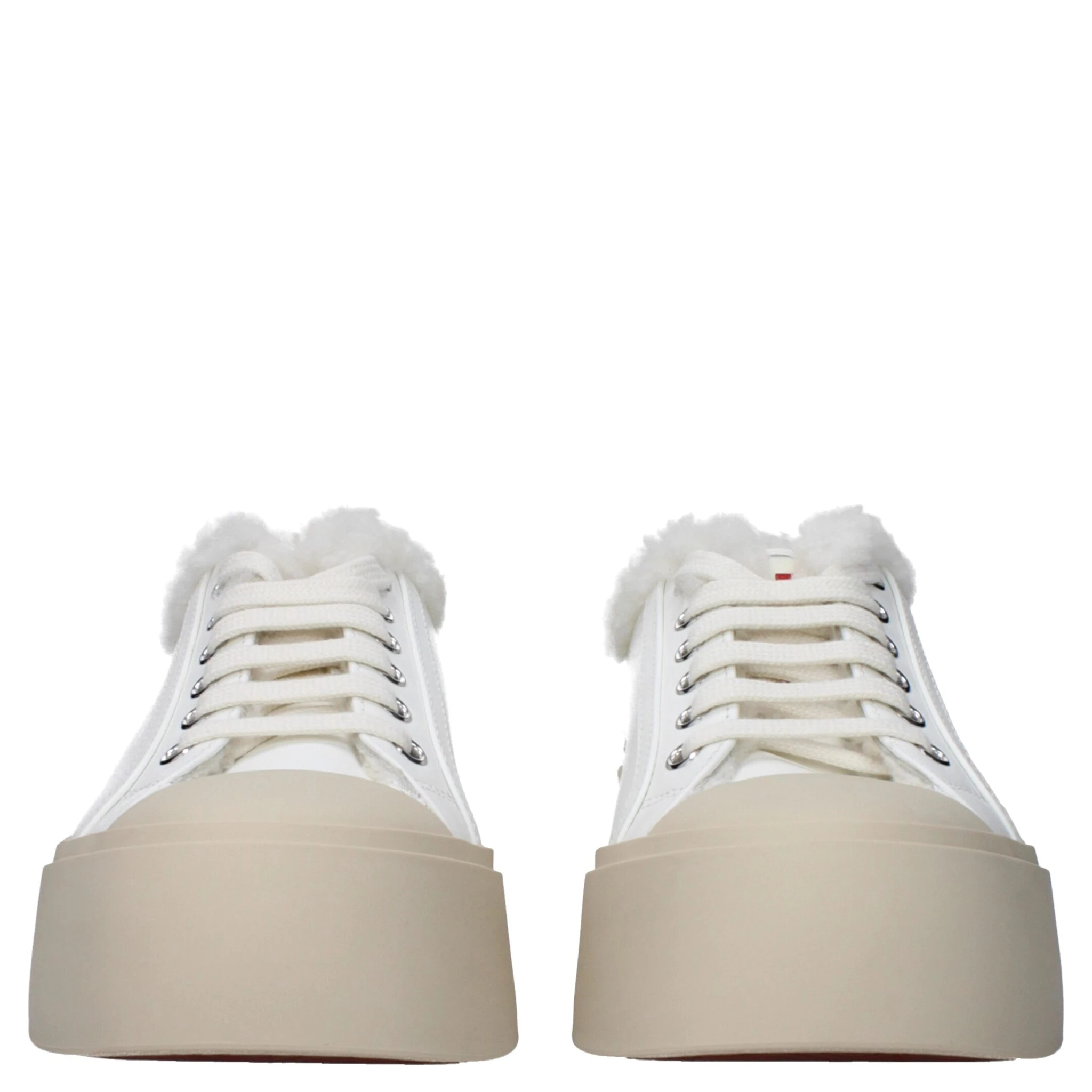 White Leather Low Top Sneakers
