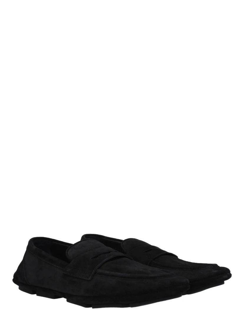 Black Leather Slip-On Loafers