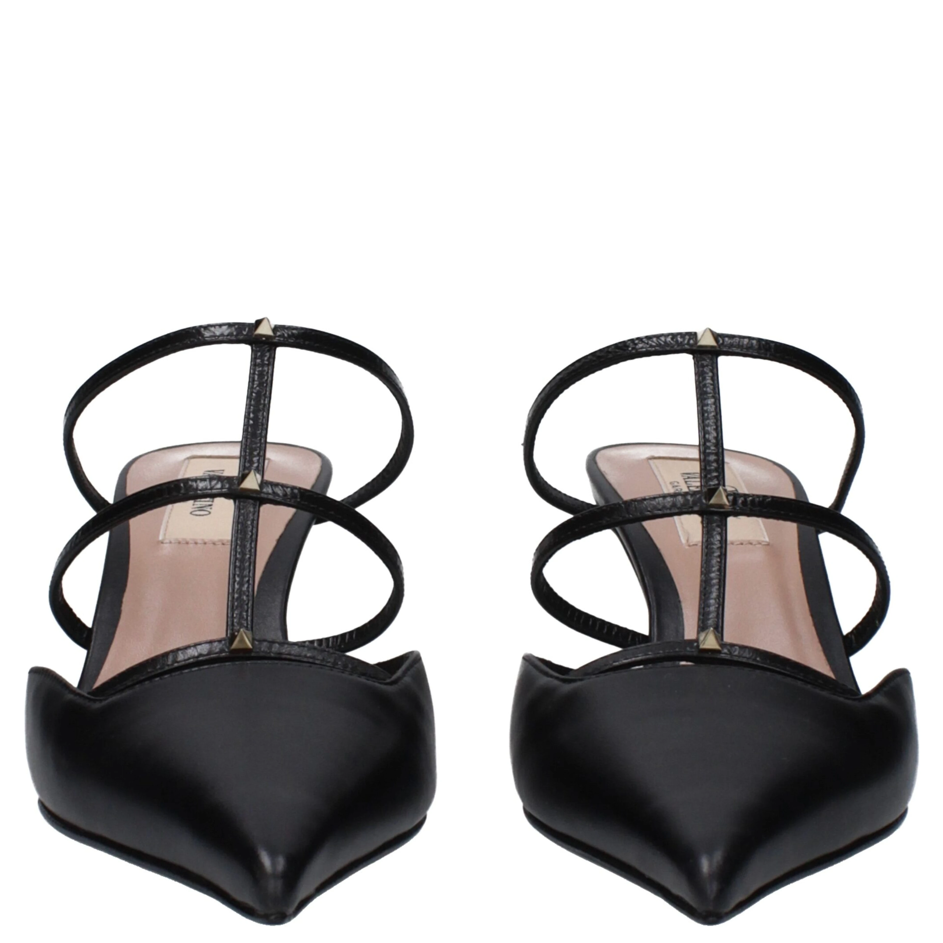 Black Leather Flat Sandals