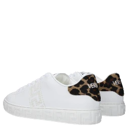 White Leather Low Top Sneakers
