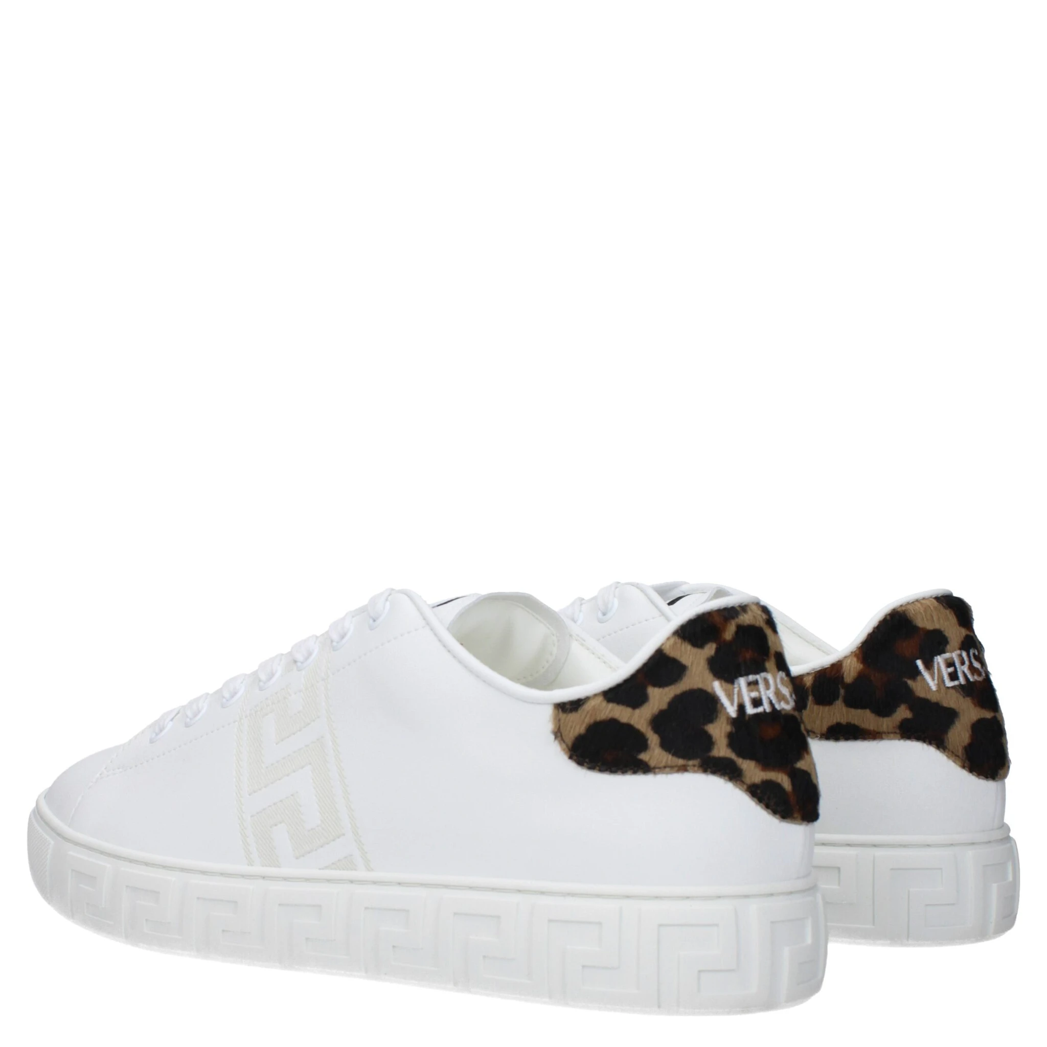 White Leather Low Top Sneakers