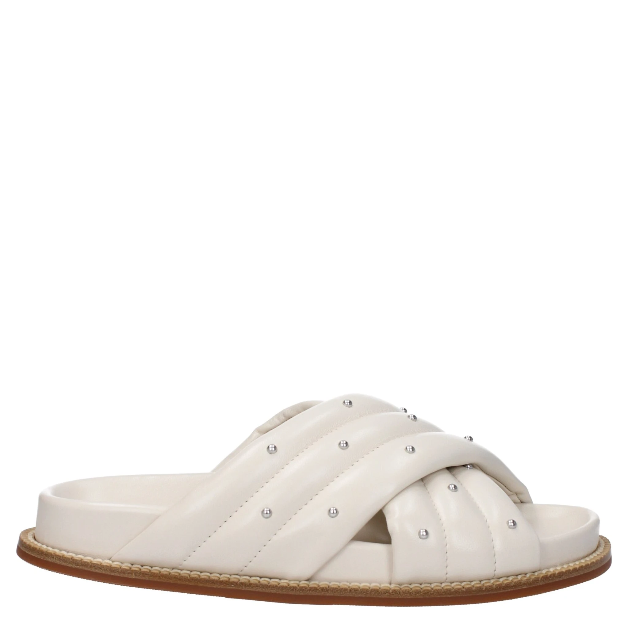 Beige Leather Slippers