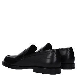 Black Leather Slip-On Loafers