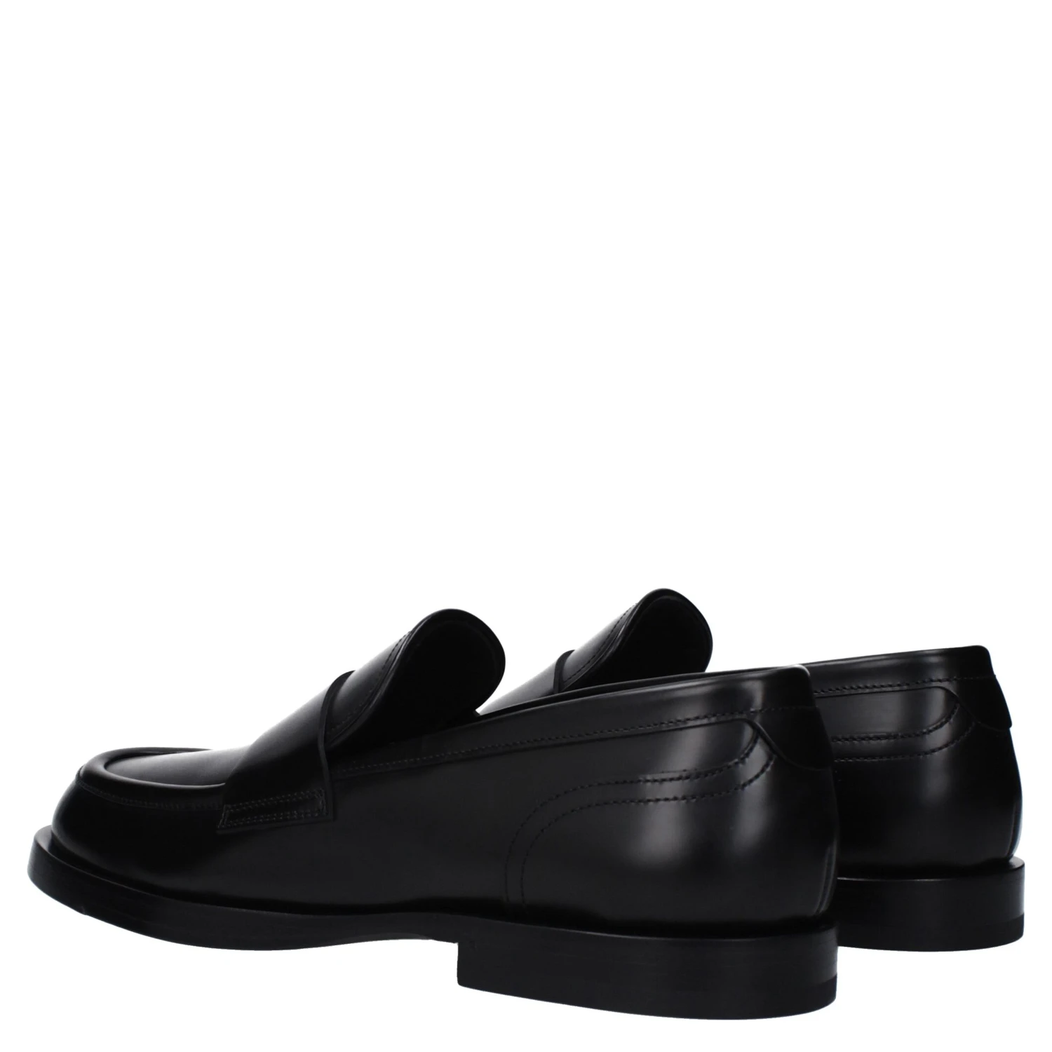 Black Leather Slip-On Loafers