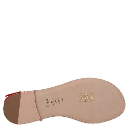 Pink Leather Flip-Flop Sandals