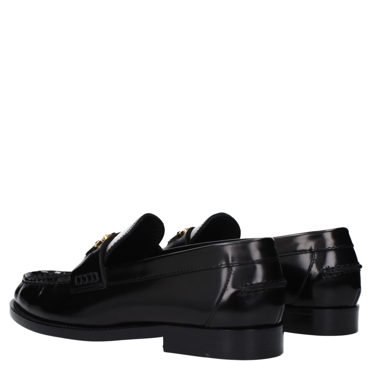 Black Leather Slip-On Loafers