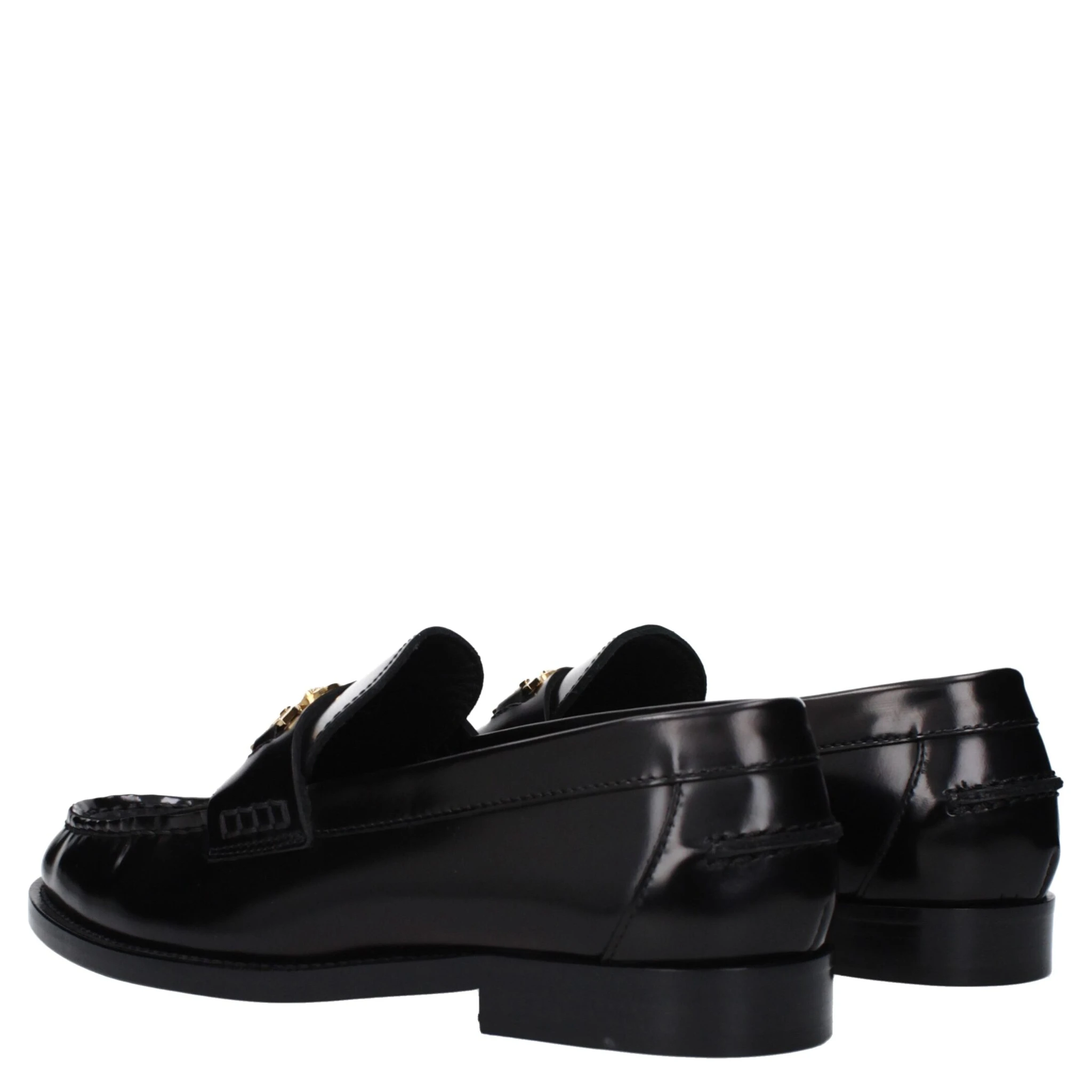 حذاء لوفر أسود من الجلد سهل الارتداء