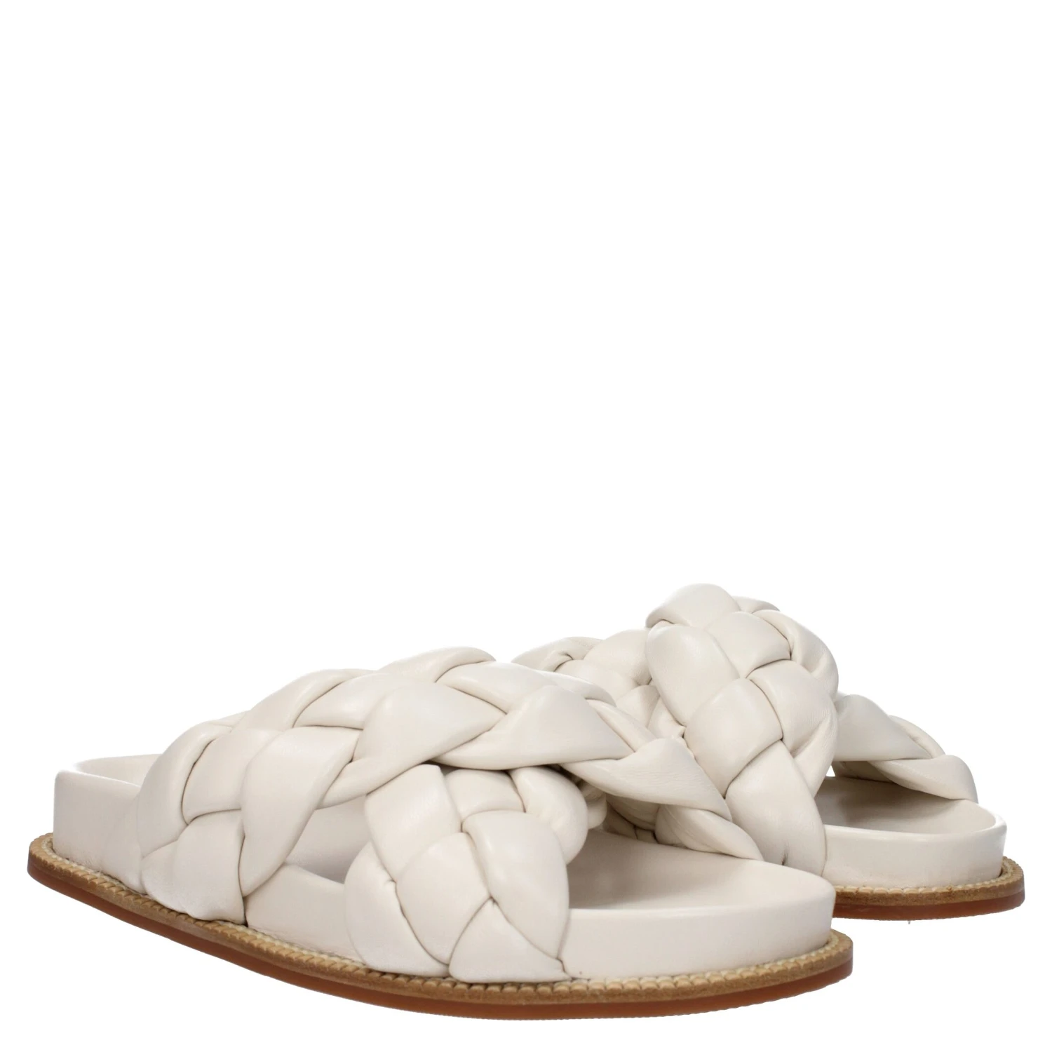 Beige Leather Slippers