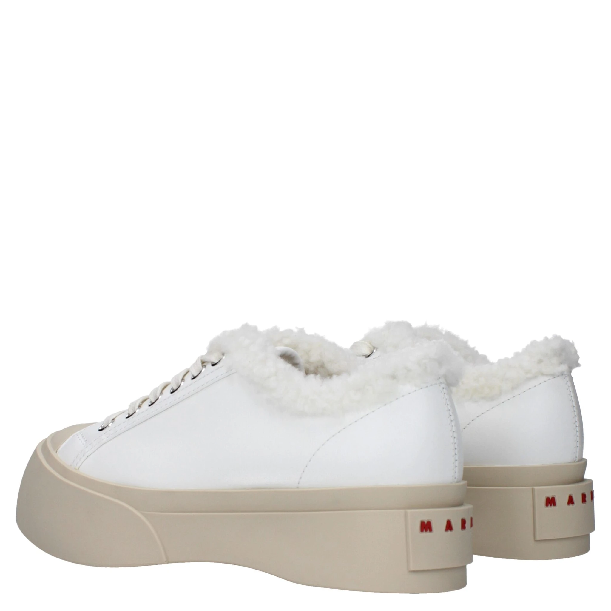 White Leather Low Top Sneakers