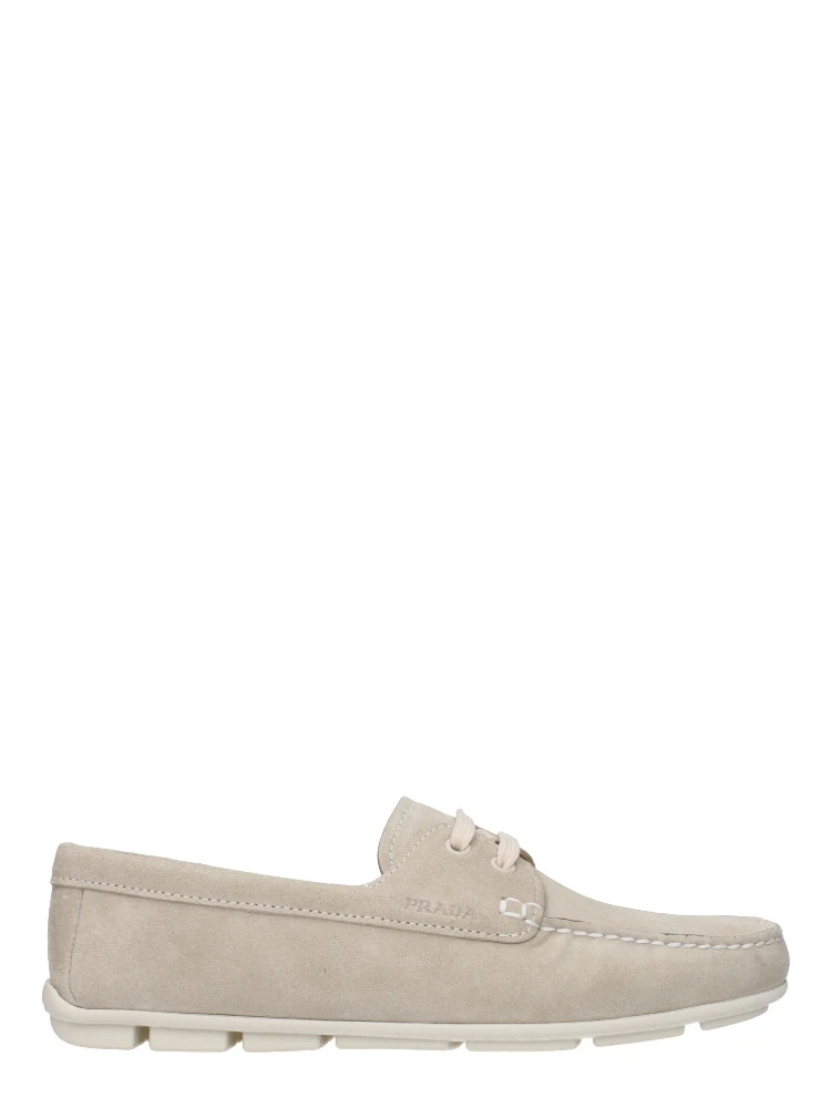 Gray Leather Slip-On Loafers