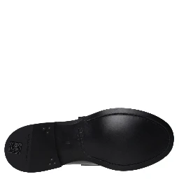 Black Leather Slip-On Loafers