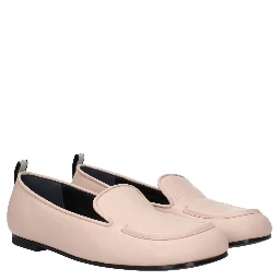 Pink Leather Slip-On Loafers