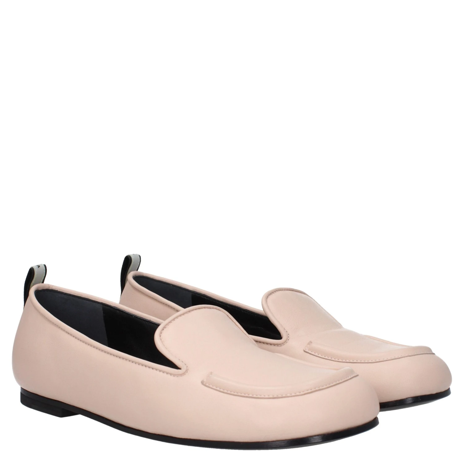 Pink Leather Slip-On Loafers