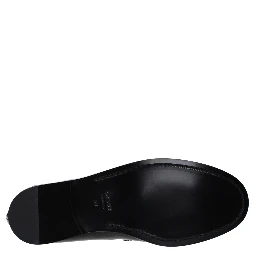 حذاء لوفر أسود من الجلد سهل الارتداء