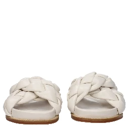 Beige Leather Slippers