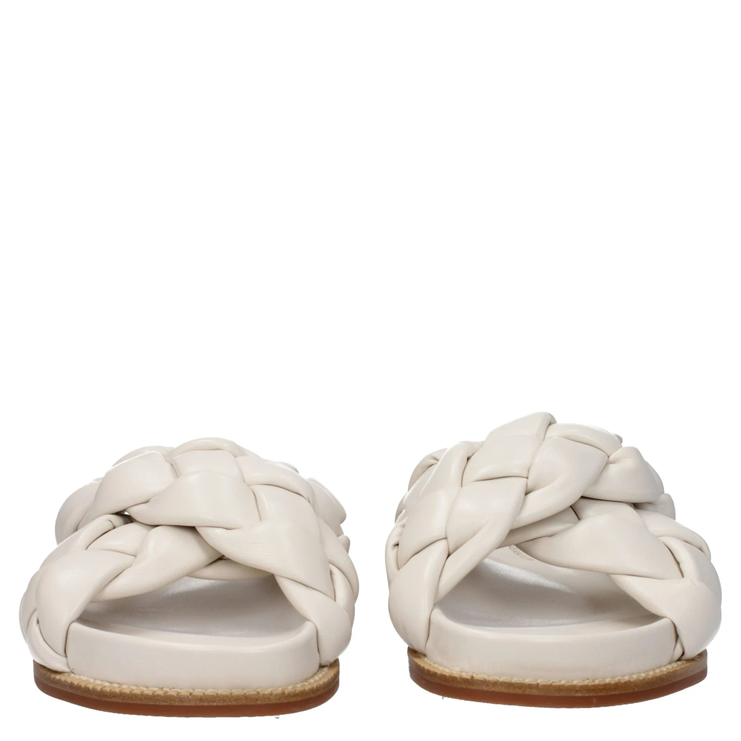 Beige Leather Slippers