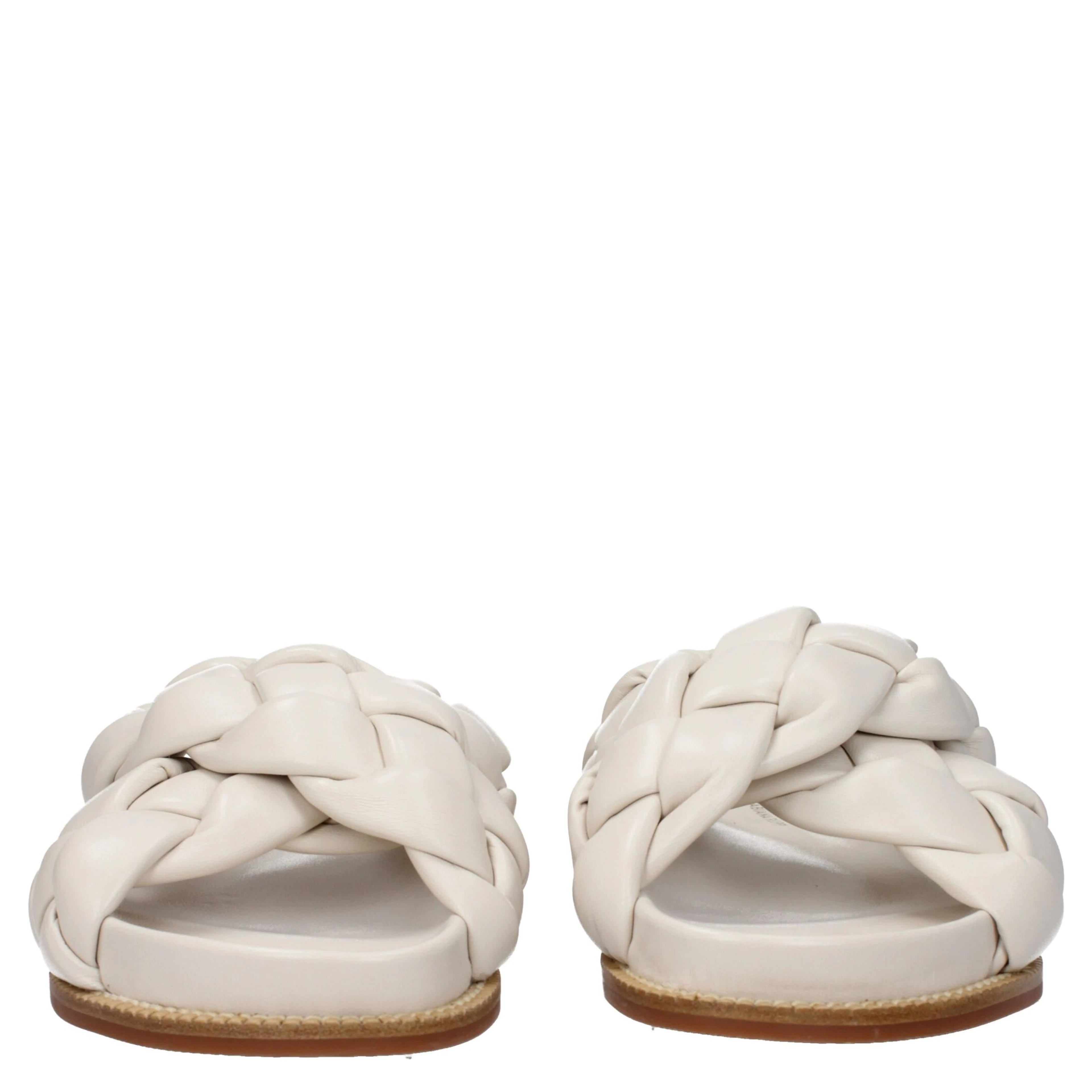 Beige Leather Slippers