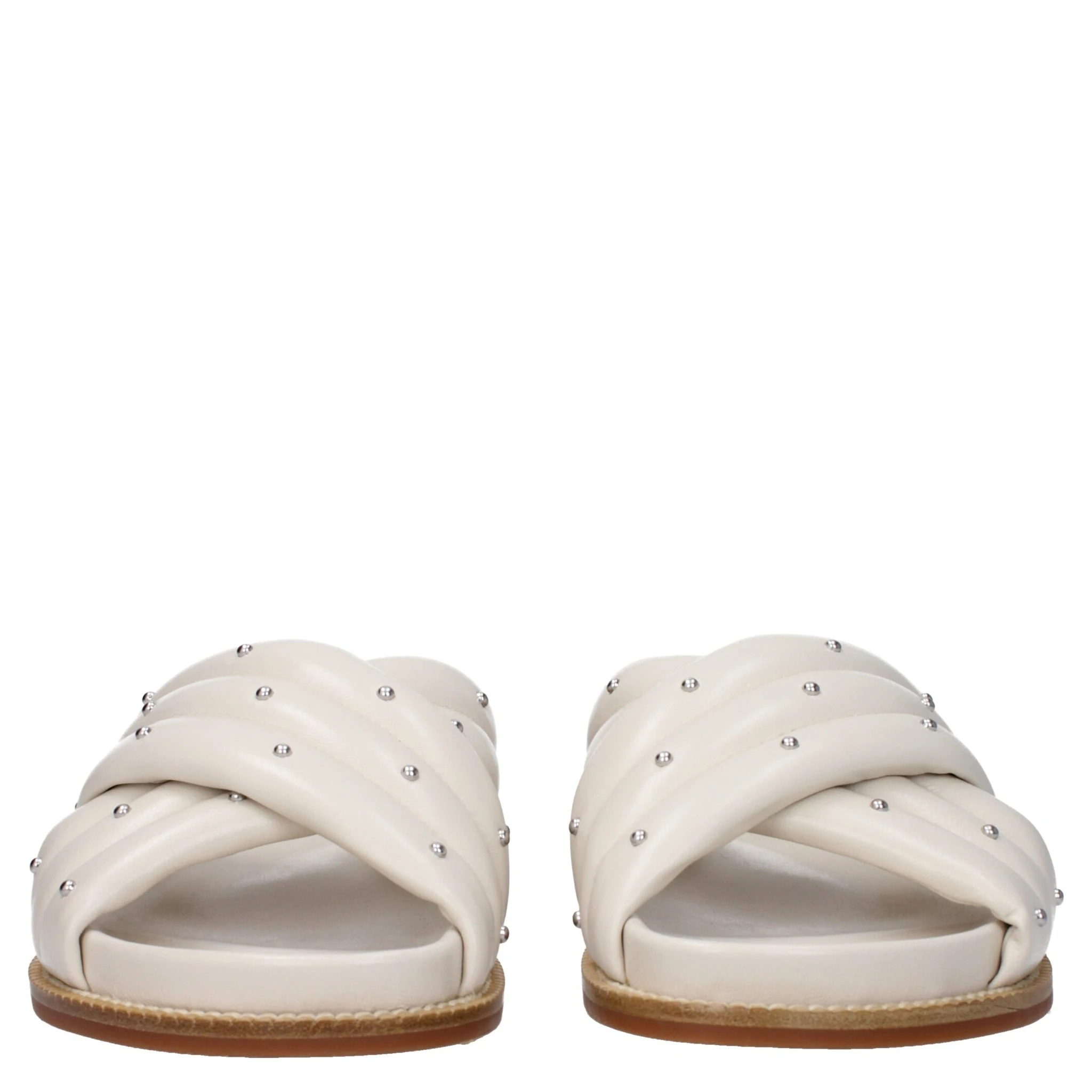 Beige Leather Slippers