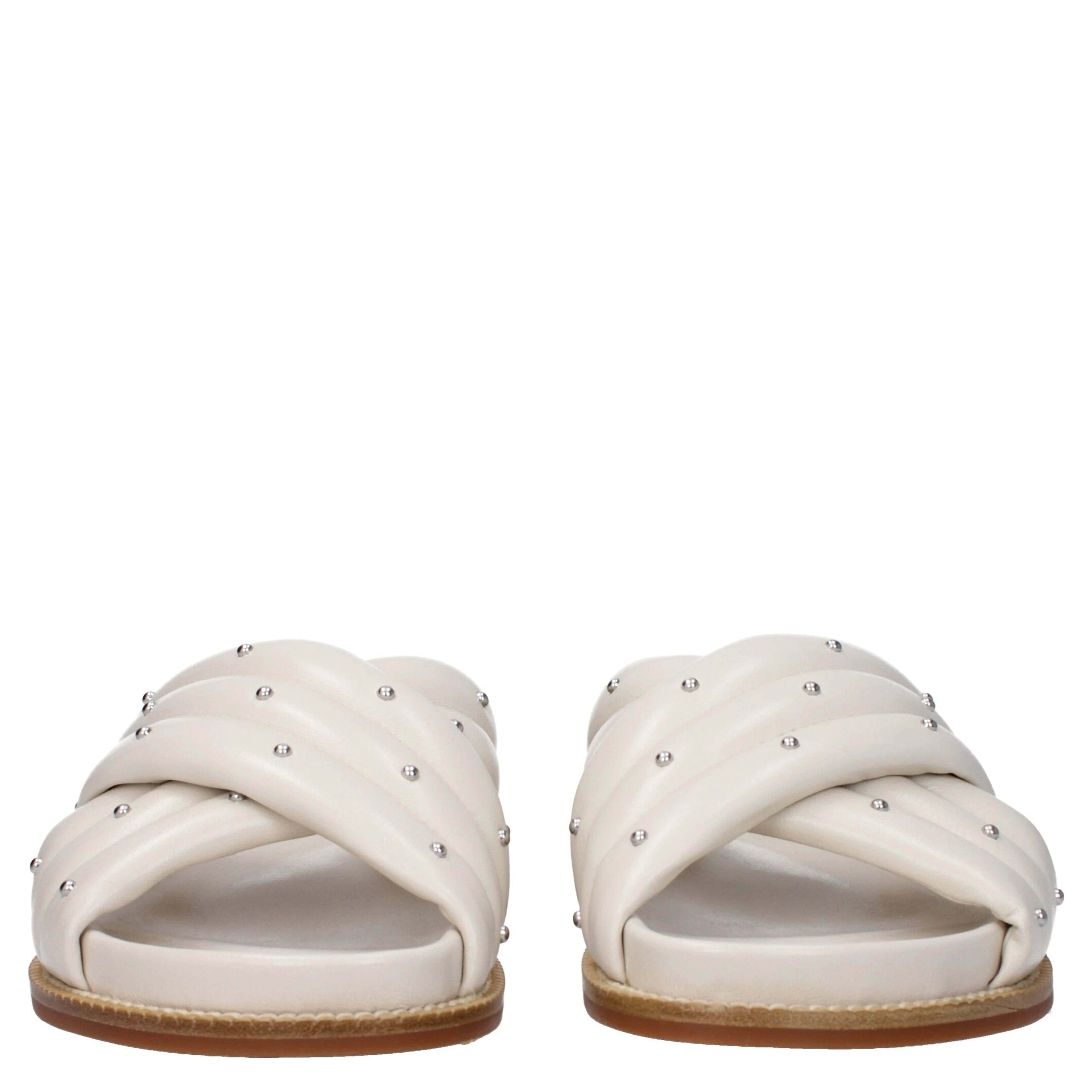 Beige Leather Slippers