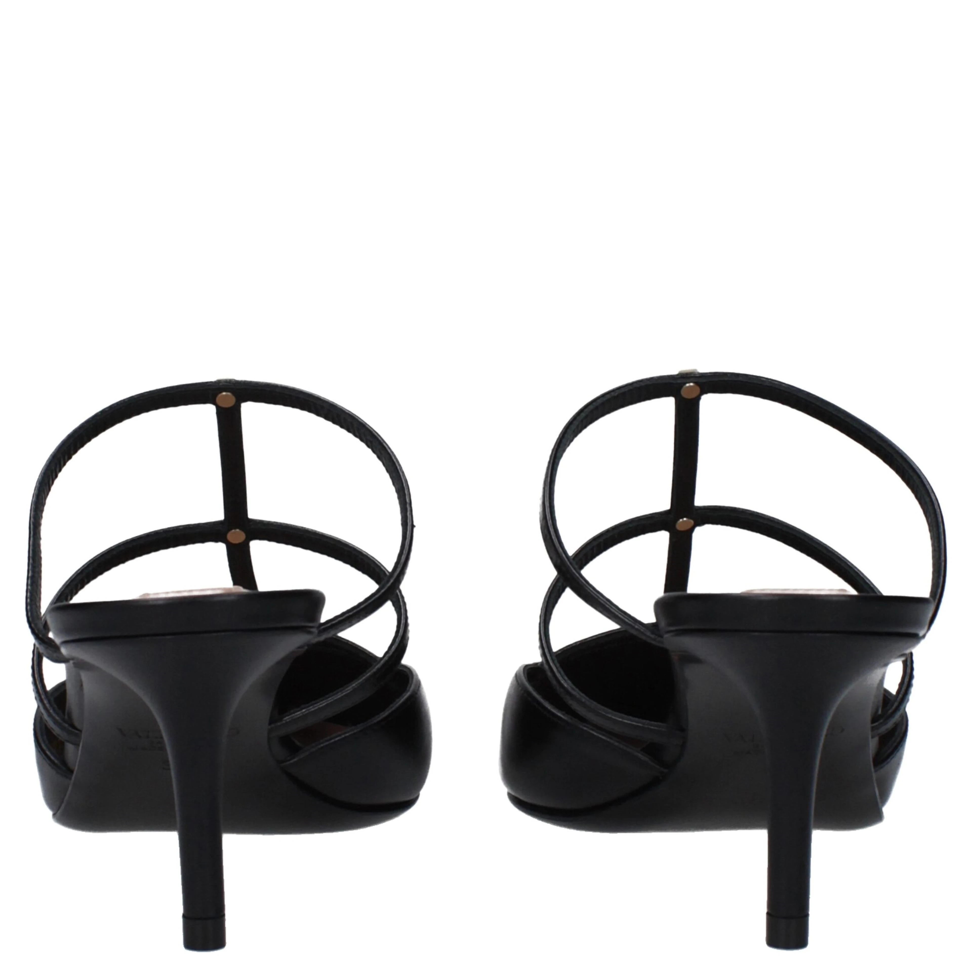 Black Leather Flat Sandals