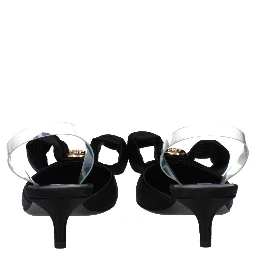 Black Satin Flat Sandals