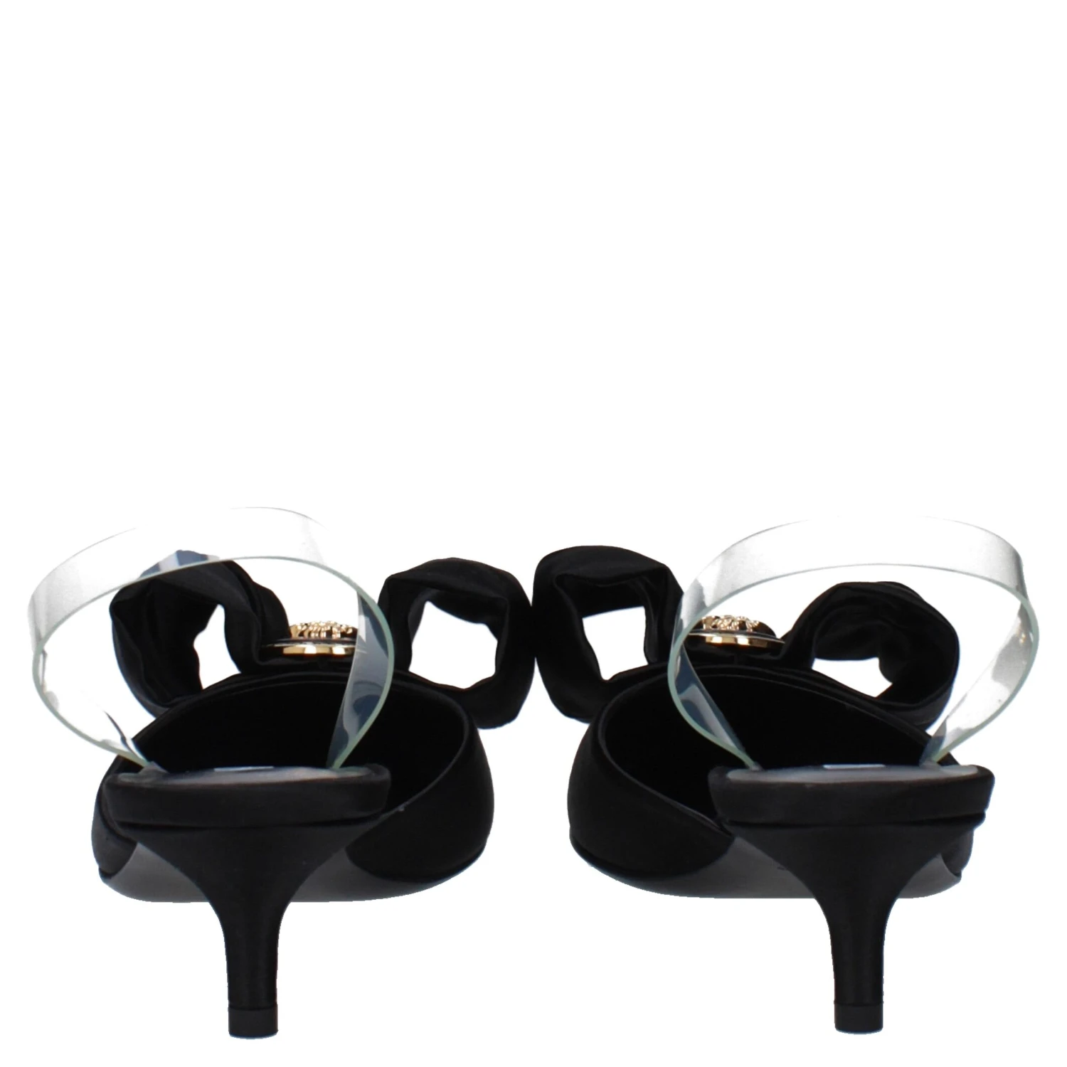 Black Satin Flat Sandals