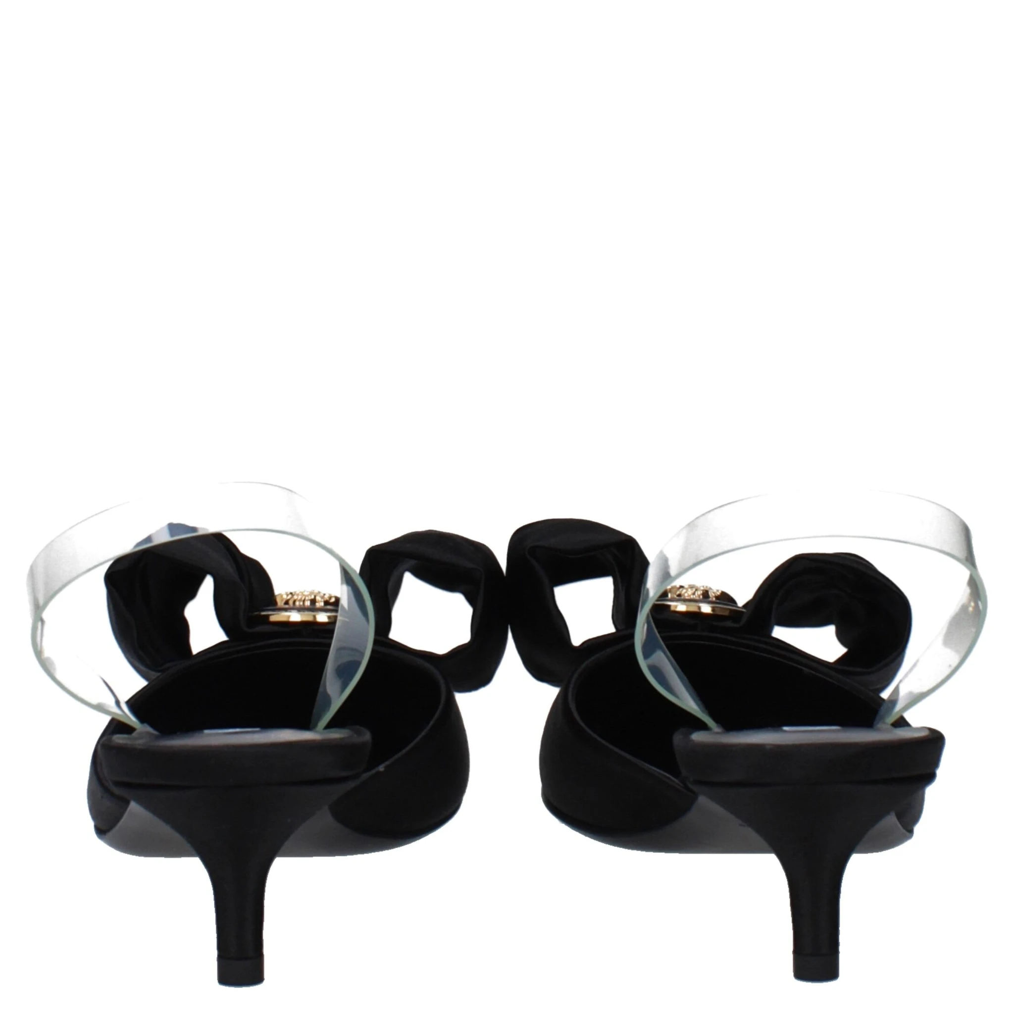 Black Satin Flat Sandals