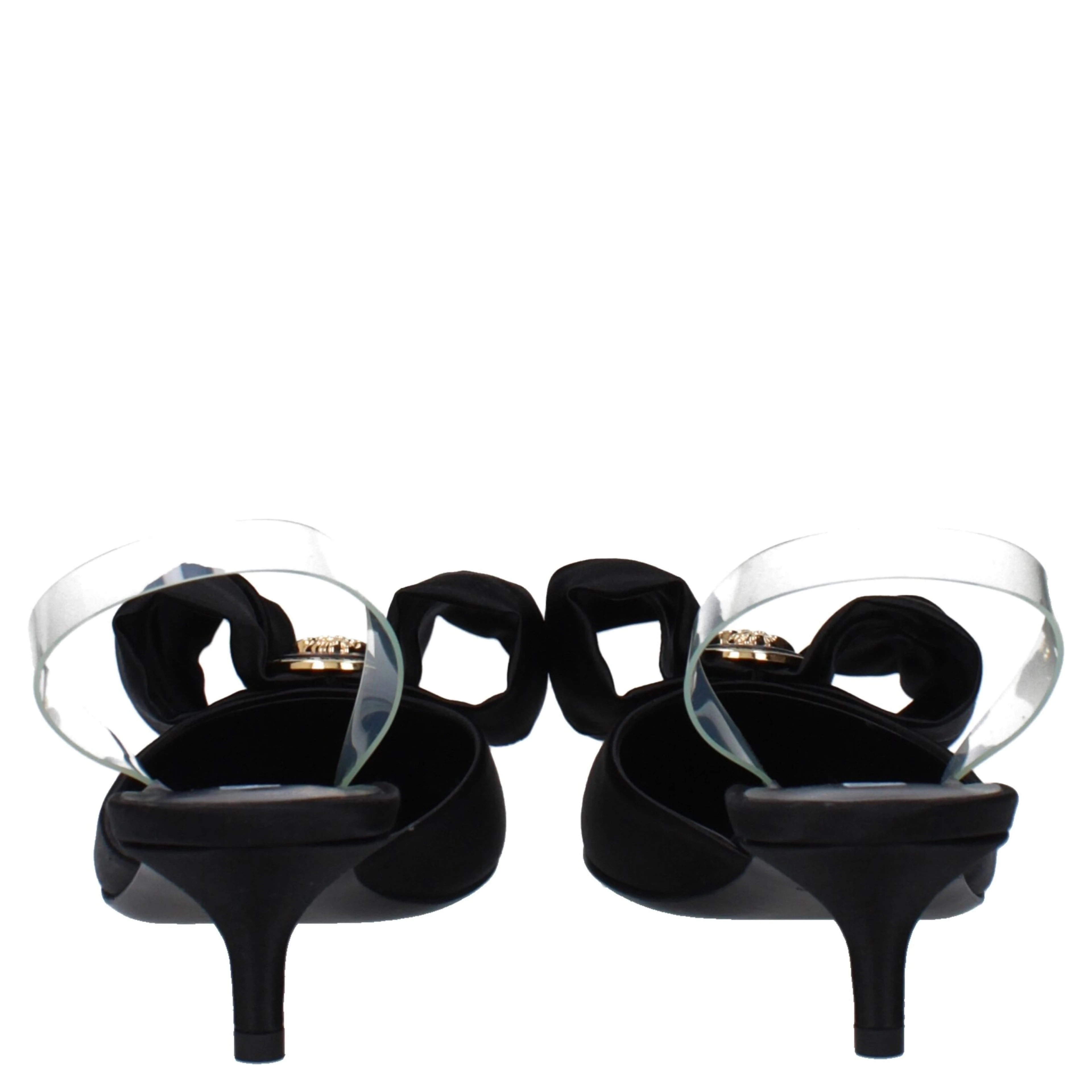 Black Satin Flat Sandals