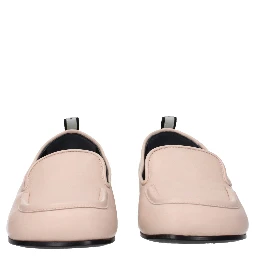 Pink Leather Slip-On Loafers