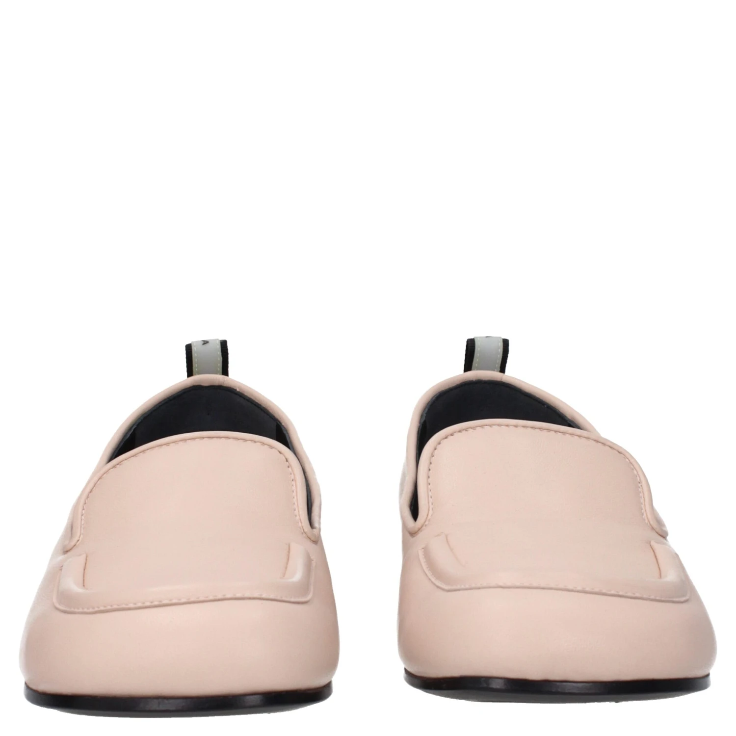 Pink Leather Slip-On Loafers