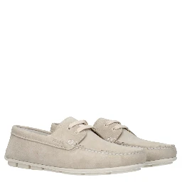Gray Leather Slip-On Loafers