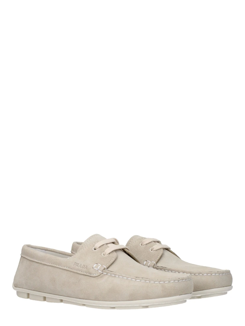 Gray Leather Slip-On Loafers