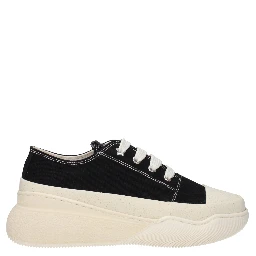 Black Fabric Chunky Sneakers