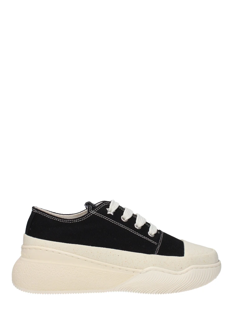 Black Fabric Chunky Sneakers