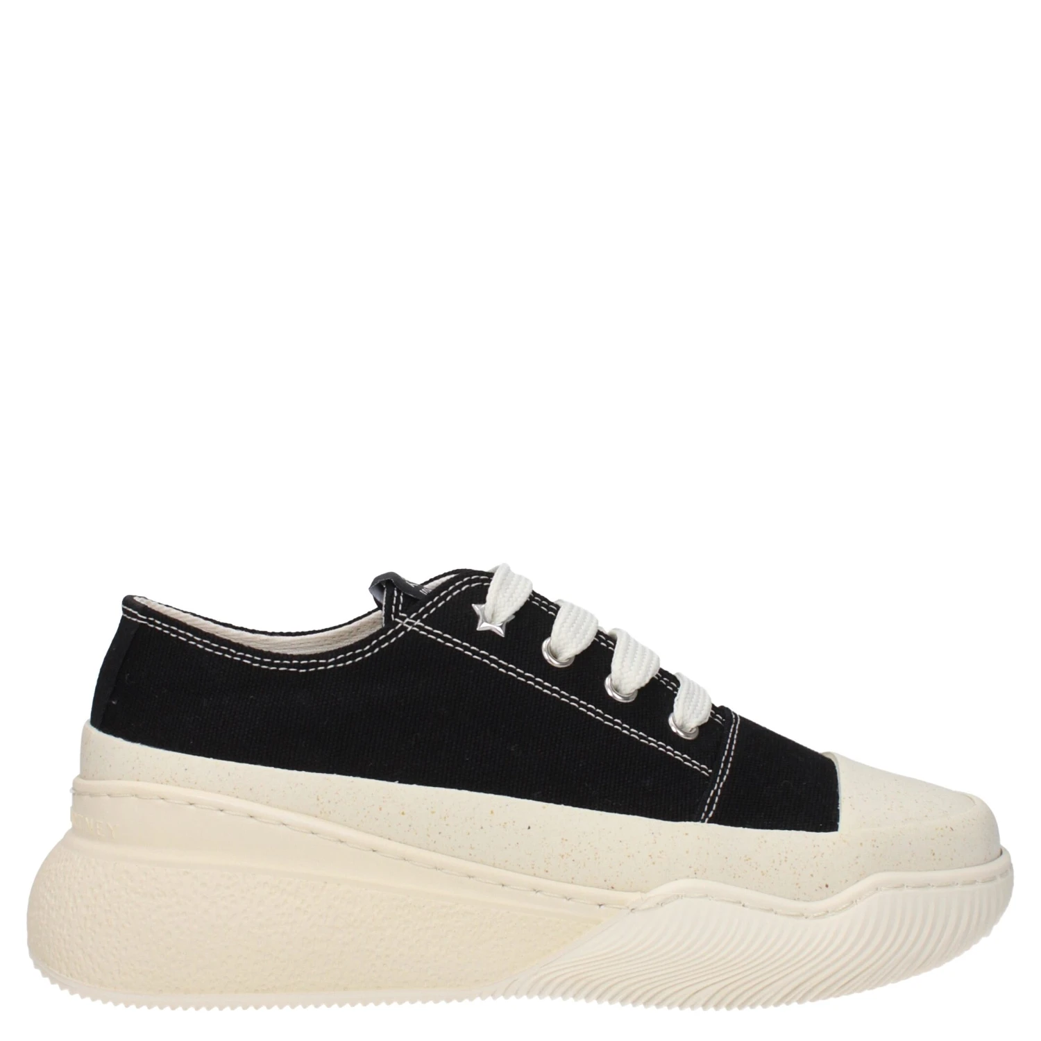 Black Fabric Chunky Sneakers