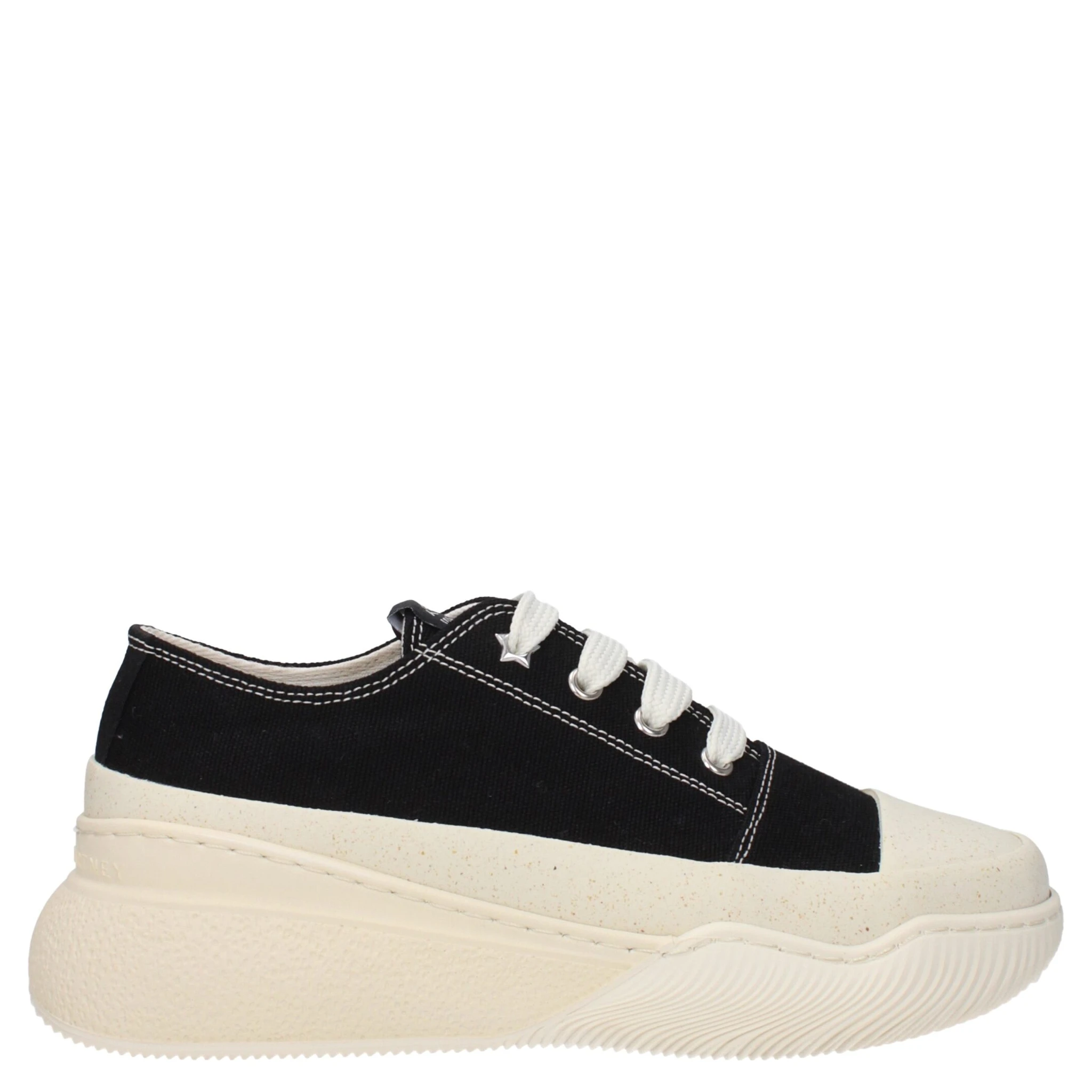 Black Fabric Chunky Sneakers