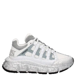 White Fabric Athletic Sneakers