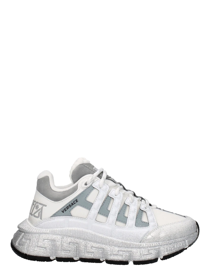 White Fabric Athletic Sneakers
