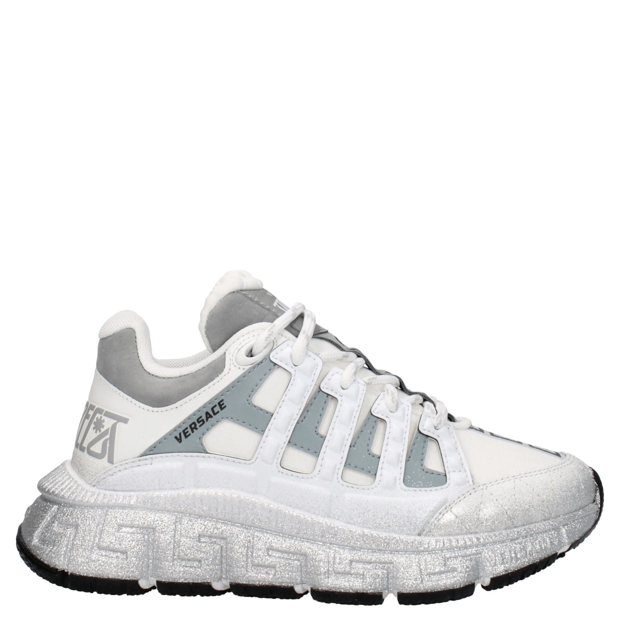 White Fabric Athletic Sneakers