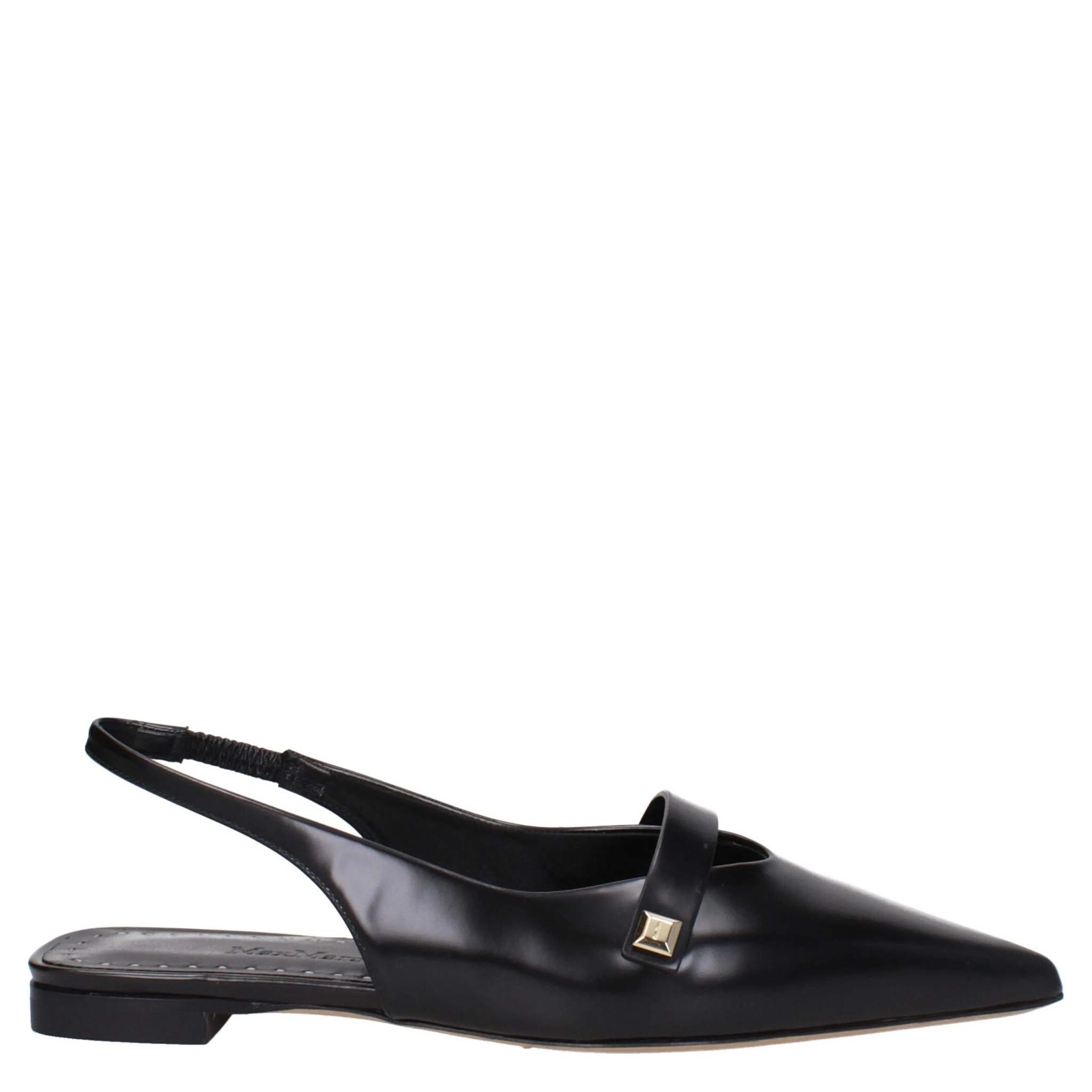 Black Leather Ballet Flats